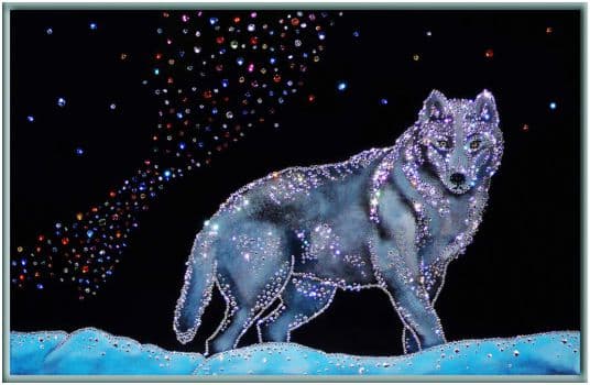 Хрустальная картина Северный волк