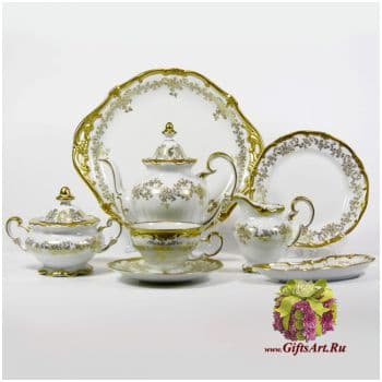 Кофейный фарфоровый сервиз Сastell Weimar Porcelain на 12 персон 27 предметов. Эксклюзивный фарфор