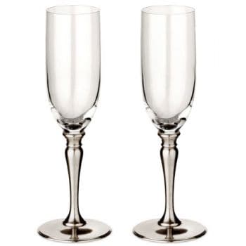 2 Бокала для вина и шампанского из олова и хрусталя дизайнер E.Cosi Италия