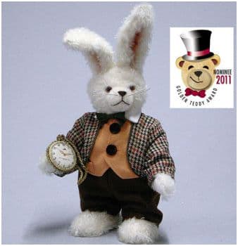 Коллекционная игрушка Белый кролик White Rabbit Высота 30 см Лимит 100 экз. Katalog Hermann Teddy Original Германия