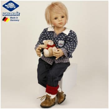 Коллекционная Schildkrot Шильдкрёт виниловая кукла-мальчик Альфонсо Alfons von Sieglinde Frieske Ручная работа Высота 64 см. Лимит 999 штук. Германия 24264836