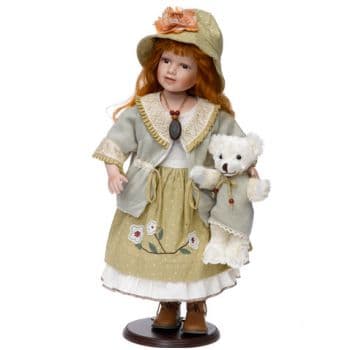 Фарфоровая коллекционная кукла Оливия Olivia с мишкой Ручная работа Высота 62 см. Лимит 999 штук. Германия RF-COLLECTION