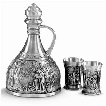 Набор для водки 3 предмета Серия Выдающиеся художники Карл Шпицвег оловянная посуда Artina SKS Австрия