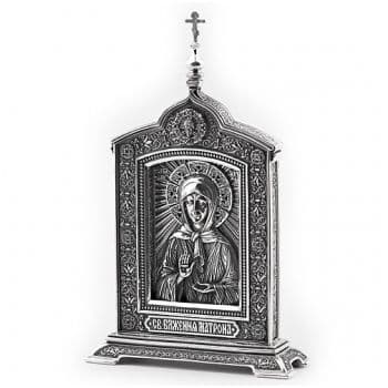 Икона Святая Матрона Московская из серебра 925 пробы Россия. Вес ок. 250 гр. Размер 12,2 х 7,7 см.