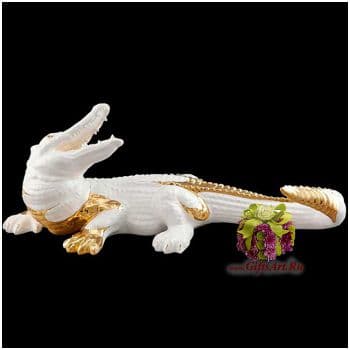 Крокодил белый с золотом. Ahura. Длина 70 см. Италия