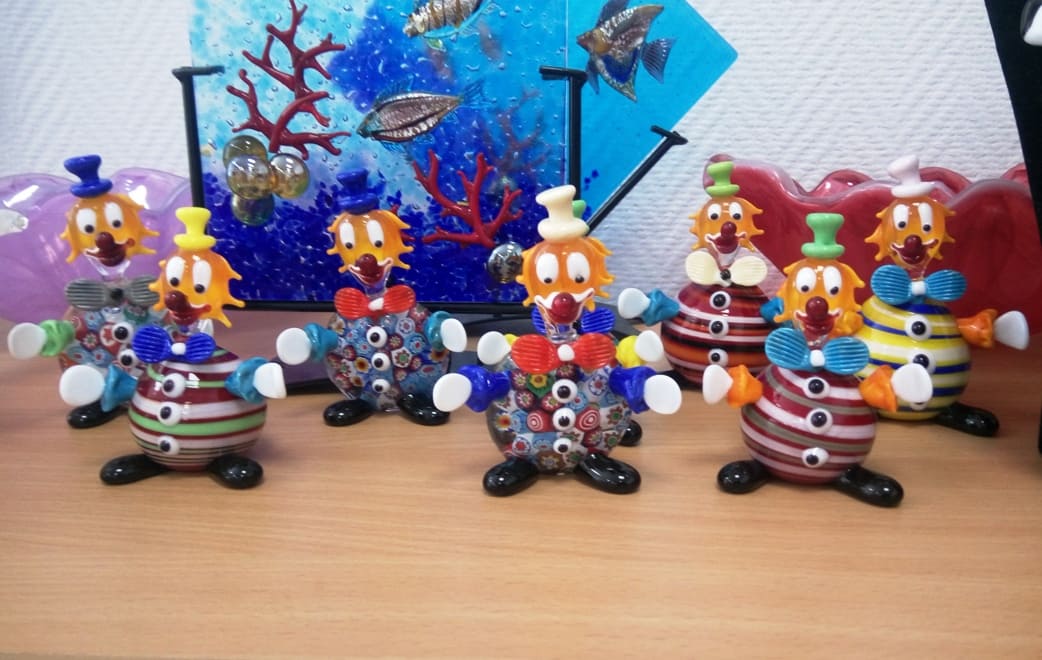 Поступление клоунов из муранского стекла Италия.
