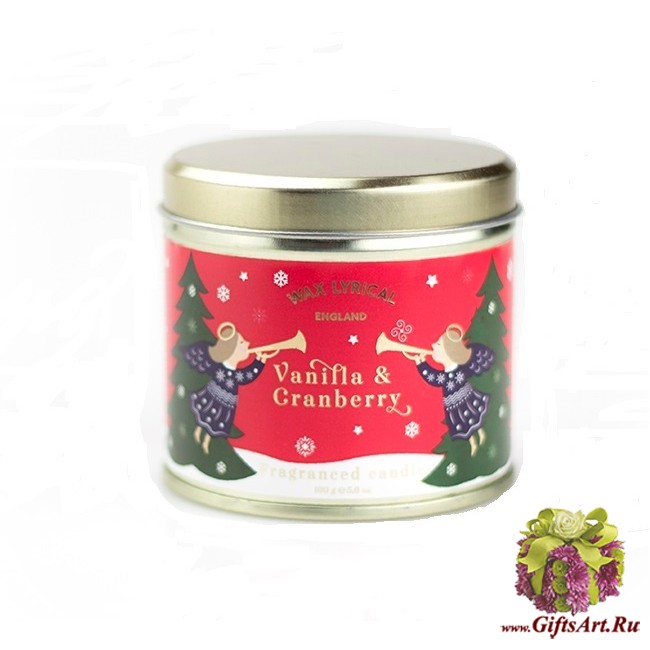 Granberry. Wax Lyrical свечи. Новогодние свечи в алюм. Баночке. Новогодние ароматические свечи в банке. Ягодный воск 50 г.