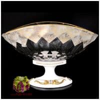 Ваза фруктовница CEVIK. Хрусталь. Эмали. Золочение. Ширина 39 см Стразы Сваровски. Италия