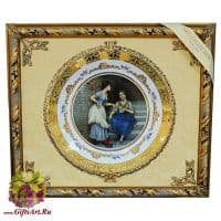 Картина фарфоровая панно Подружки. Длина 69 см. Италия