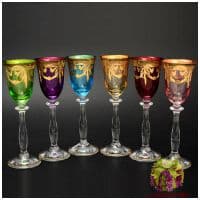 Набор 6 рюмок 60 мл для водки Анжела Арлекино. Crystalite Bohemia. Чехия