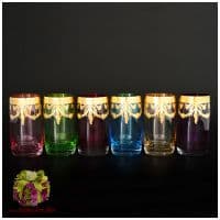 Набор 6 стаканов 250 мл Анжела Арлекино. Crystalite Bohemia. Чехия