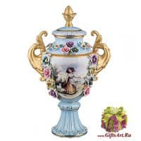 Ваза в дворцовом императорском антикварном стиле. Высота 36 см Фарфор золочение. Ручная работа.