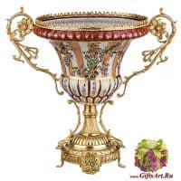 Ваза в антикварном стиле. Фарфор и бронза. Ручная работа. Высота 36 см