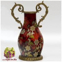 Ваза в антикварном стиле. Стекло и бронза. Ручная работа. Высота 18 см