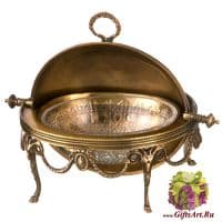 Паштетница. Стекло и латунь. Размер 14 см.