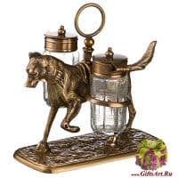 Набор для специй. Стекло и латунь. Высота 13 см.