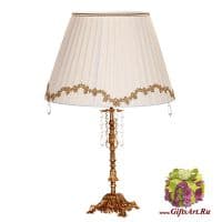 Лампа настольная с хрустальными подвесками. Латунь. Хрусталь. Высота 63 см. Италия