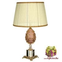 Лампа настольная. Латунь. Хрусталь. Стразы. Высота 85 см. Италия