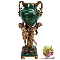 Ваза Грации. Фарфор и бронза. Декор Хозяйка медной горы. Ручная работа. Высота 48 см