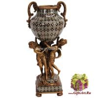 Ваза Грации. Фарфор и бронза. Декор Медичи 2. Ручная работа. Высота 48 см