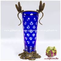 Ваза в антикварном стиле. Стекло и бронза. Ручная работа. Высота 41 см