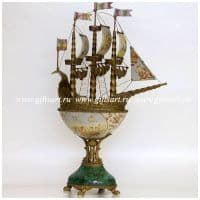 Парусник каравелла. Фарфор и бронза. Ручная работа. Высота 94 см