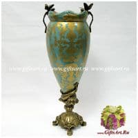 Ваза Рыба-кит. Фарфор и бронза. Коллекция Небесные гирлянды. Ручная работа. Высота 47 см