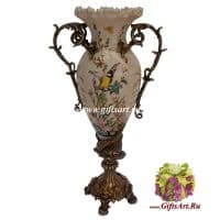 Ваза Рыба-кит. Фарфор и бронза. Коллекция Синичка. Ручная работа. Высота 47 см