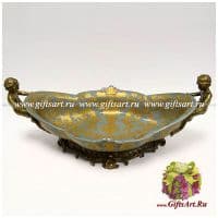 Блюдо. Фарфор и бронза. Коллекция Небесные гирлянды. Ручная работа. Длина 53 см