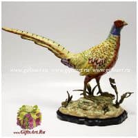 Фазан. Фарфор и бронза. Ручная работа. Длина 43 см