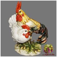 Статуэтка фарфоровая &quot;Петух с курочкой&quot;. Размер 40 см. Porcellane Principe Италия