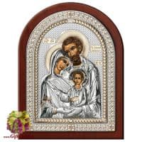 Икона &quot;Три радости&quot; (Святое Семейство) в серебряном окладе Размер 19x15 см.