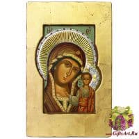 Казанская икона Божией Матери с серебряным нимбом. Под старину. Размер 34х22 см