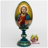Яйцо иконописное Спаситель Высота 32 см Рукописное