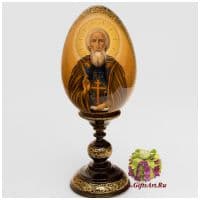 Яйцо иконописное Сергий Радонежский Высота 41 см Рукописное