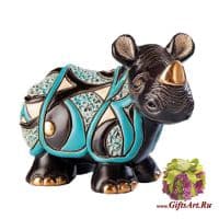 Носорог. Керамическая фигурка De Rosa Rinconada. Длина 13 см