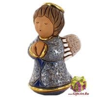 Ангел молится. Керамическая фигурка De Rosa Rinconada. Синий. Высота 9 см