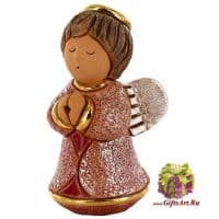 Ангел молится. Керамическая фигурка De Rosa Rinconada. Рубиновый. Высота 9 см