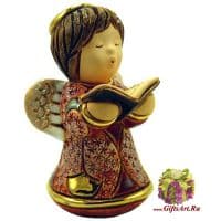 Ангел читает. Керамическая фигурка De Rosa Rinconada. Рубиновый. Высота 9 см