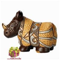 Носорог. Керамическая фигурка De Rosa Rinconada. Длина 13 см
