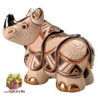 Носорог малыш. Керамическая фигурка De Rosa Rinconada. Длина 9,5 см