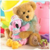 Мишка с фламинго. Мягкая игрушка Boyds. Высота 25 см