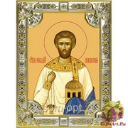 Икона освященная &quot;Лаврентий Римский архидиакон мученик&quot;, 18x24 см стразами, 18x24 см