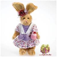 Эмили с тортом зайка. Мягкая игрушка Boyds. Высота 20 см