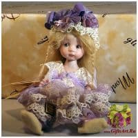 Итальянская фарфоровая кукла Montedragone Le serenelle 2 Сирень. Высота 17 см.