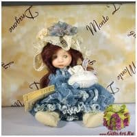 Итальянская фарфоровая кукла Montedragone Le serenelle 5 Сирень. Высота 17 см.