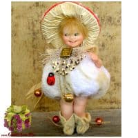 Кукла фарфоровая Montedragone Mushroom P Мухоморчик P. Высота 13 см. Италия