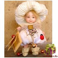 Кукла фарфоровая Montedragone Mushroom N Мухоморчик N. Высота 12 см. Италия