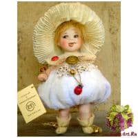 Кукла фарфоровая Montedragone Mushroom R Мухоморчик R. Высота 16 см. Италия