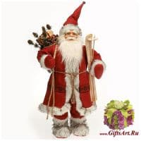 Санта Клаус с мешком подарков и лыжами Высота 65 см RF-Collection Германия